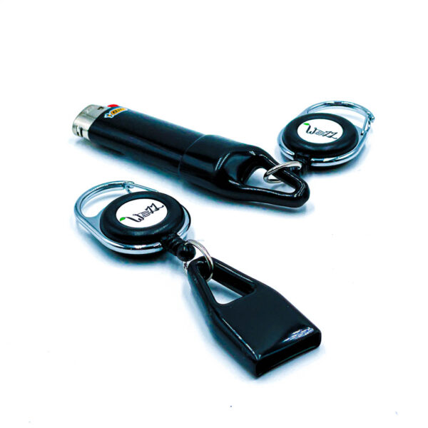 Weedzz Lighter-Leash Feuerzeughalterung mit 80cm selbst wiedereinziehende Schnur + Lighter-Leash + BIC Maxi Feuerzeug