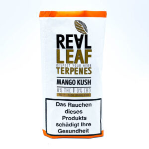 Real Leaf nikotinfreier Tabakersatz mit Terpenen „Mango Kush“ 20g