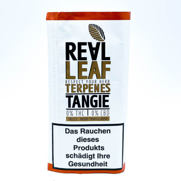Real Leaf Nikotinfreier Tabakersatz mit Terpenen „Tangie“ 20g