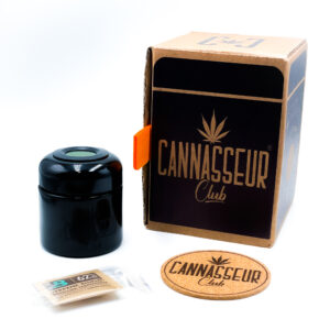 Cannasseur Club „Humidor“ klein - Aufbewahrungsglas mit Hygrometer (Feutigkeit/Temperatur)
